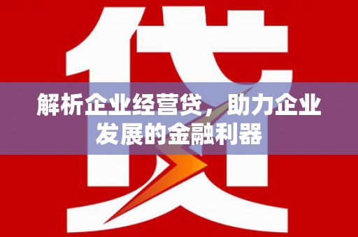 山上解析企业经营贷，助力企业发展的金融利器