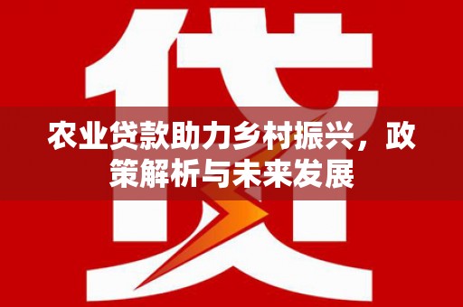 山上农业贷款助力乡村振兴，政策解析与未来发展