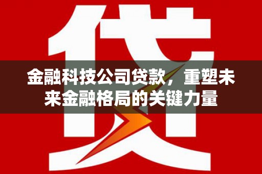 山上金融科技公司贷款，重塑未来金融格局的关键力量