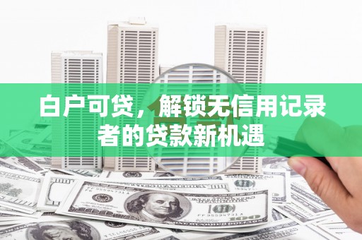 山上白户可贷，解锁无信用记录者的贷款新机遇
