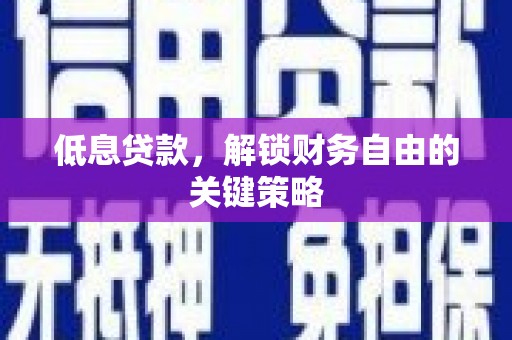 山上低息贷款，解锁财务自由的关键策略