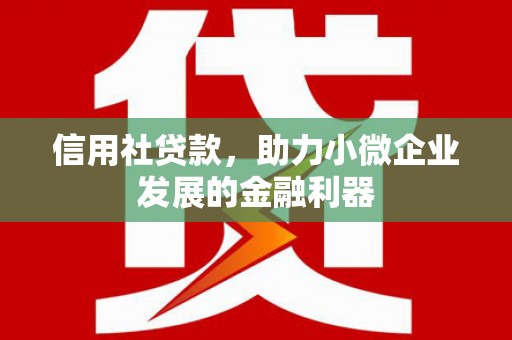 山上信用社贷款，助力小微企业发展的金融利器