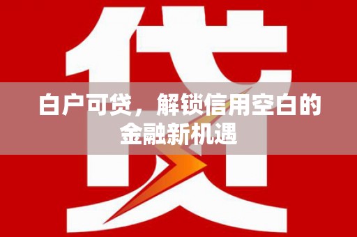 山上白户可贷，解锁信用空白的金融新机遇