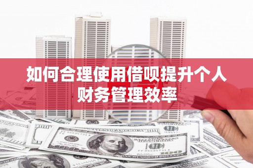 山上如何合理使用借呗提升个人财务管理效率