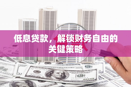 山上低息贷款，解锁财务自由的关键策略