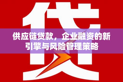 山上供应链贷款，企业融资的新引擎与风险管理策略