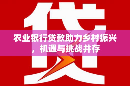 山上农业银行贷款助力乡村振兴，机遇与挑战并存
