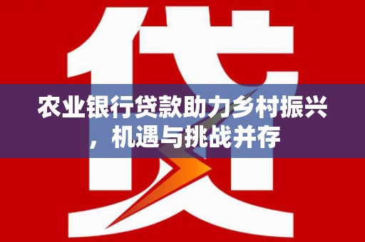 山上农业银行贷款助力乡村振兴，机遇与挑战并存