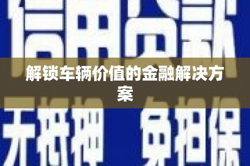 山上解锁车辆价值的金融解决方案