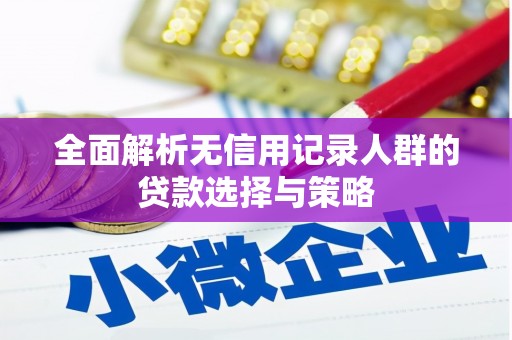 山上全面解析无信用记录人群的贷款选择与策略