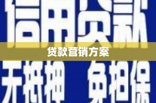 山上贷款营销方案